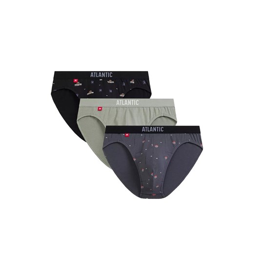 Atlantic 3-pack slipy męskie Sport 3MP-194-CZA/ZIEJ/GRF, Kolor multicolour, Rozmiar S, ATLANTIC ze sklepu Intymna w kategorii Majtki męskie - zdjęcie 184112038