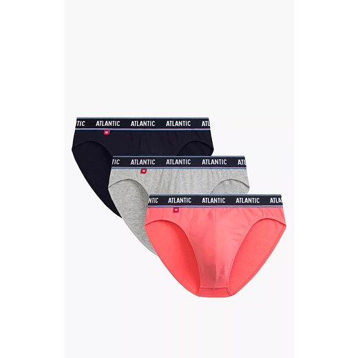 Atlantic 3-pack slipy męskie 3MP-200-GRA/KOR/SZM, Kolor multicolour, Rozmiar XL, ATLANTIC ze sklepu Intymna w kategorii Majtki męskie - zdjęcie 184112046
