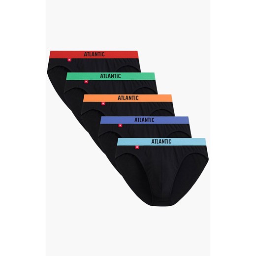 Atlantic 5-pack slipy męskie sport 5SMP-004-CZARNY, Kolor czarny, Rozmiar S, ATLANTIC ze sklepu Intymna w kategorii Majtki męskie - zdjęcie 184112055
