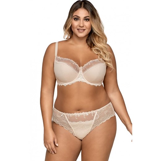 AV 1030 maxi beżowy biustonosz semi-soft z haftem, Kolor beżowy, Rozmiar 100E, Ava ze sklepu Intymna w kategorii Biustonosze - zdjęcie 184112599