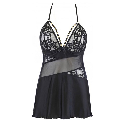 Czarna koszulka nocna babydoll V-10479, Kolor czarny, Rozmiar M, Axami ze sklepu Intymna w kategorii Koszule nocne - zdjęcie 184113507