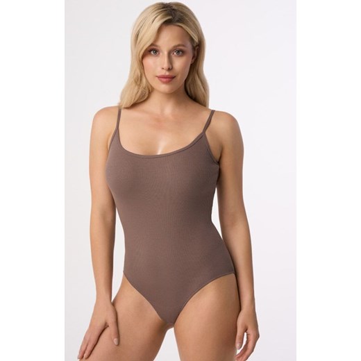 Body damskie na ramiączkach kakaowe Tia, Kolor kakao, Rozmiar S, Babell ze sklepu Intymna w kategorii Body damskie - zdjęcie 184114339