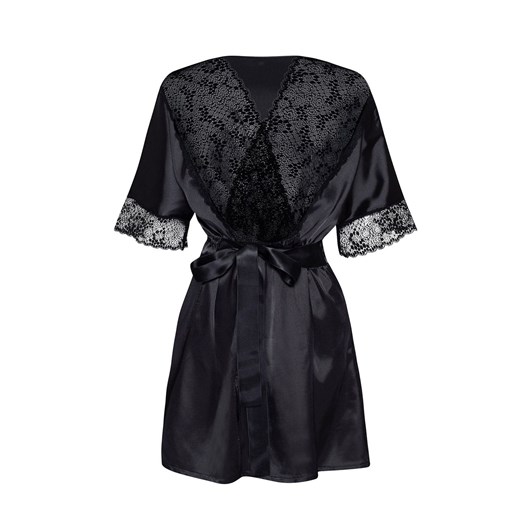 Delight dressing gown satynowy szlafrok, Kolor czarny, Rozmiar S/M, Beauty Night ze sklepu Intymna w kategorii Szlafroki damskie - zdjęcie 184114446