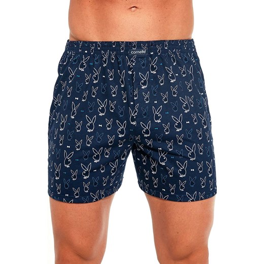 Bawełniane bokserki męskie plus size Króliczek 011/155, Kolor granatowy-wzór, Rozmiar 3XL, Cornette ze sklepu Intymna w kategorii Majtki męskie - zdjęcie 184116809