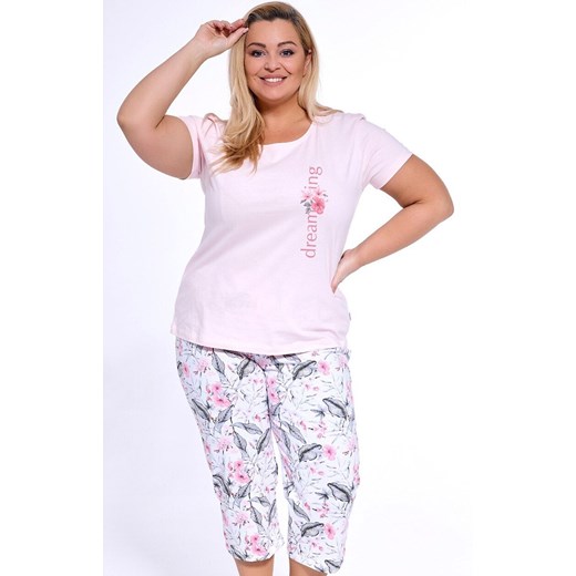 Dwuczęściowa piżama damska plus size 670/327 Dreaming 2, Kolor różowy-wzór, Rozmiar 3XL, Cornette ze sklepu Intymna w kategorii Piżamy damskie - zdjęcie 184116817