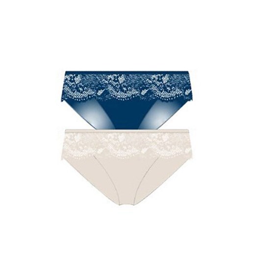 2-pack figi damskie Essentials GD489, Kolor granatowo-beżowy, Rozmiar S, Cotonella ze sklepu Intymna w kategorii Majtki damskie - zdjęcie 184116876