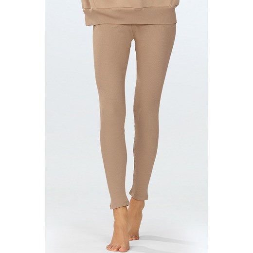 Legginsy prążkowane damskie cappuccino Oseye, Kolor cappuccino, Rozmiar XS, DKaren ze sklepu Intymna w kategorii Spodnie damskie - zdjęcie 184117535