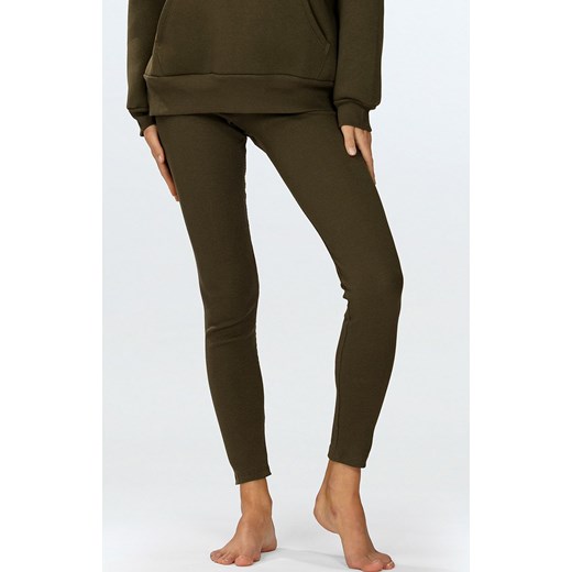 Legginsy prążkowane damskie khaki Oseye, Kolor khaki, Rozmiar 2XL, DKaren ze sklepu Intymna w kategorii Spodnie damskie - zdjęcie 184117545