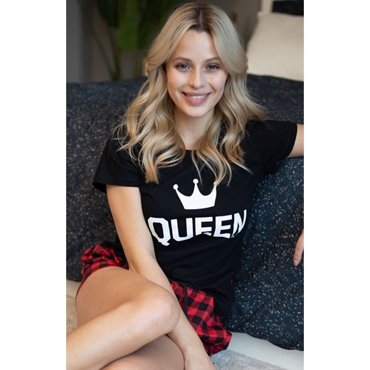 Dwuczęściowa piżama QUEEN PM.9943.RED, Kolor czerwono-czarny, Rozmiar S, Doctor Nap ze sklepu Intymna w kategorii Piżamy damskie - zdjęcie 184117815