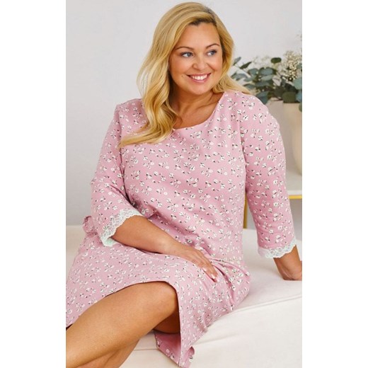 Doctor Nap koszula nocna plus size TB.7152.DAISY_FLOWER, Kolor różowy-wzór, Rozmiar L, Doctor Nap ze sklepu Intymna w kategorii Koszule nocne - zdjęcie 184118248