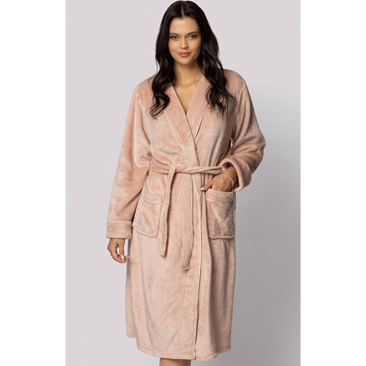 Envie jasnoróżowy szlafrok damski plus size Comfy, Kolor jasnoróżowy, Rozmiar 2XL/3XL, Envie ze sklepu Intymna w kategorii Szlafroki damskie - zdjęcie 184120228
