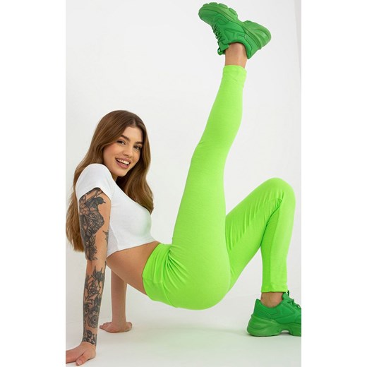 Zielone legginsy prążkowane EM-LG-725.11, Kolor zielony, Rozmiar uniwersalny, EX MODA ze sklepu Intymna w kategorii Spodnie damskie - zdjęcie 184123197