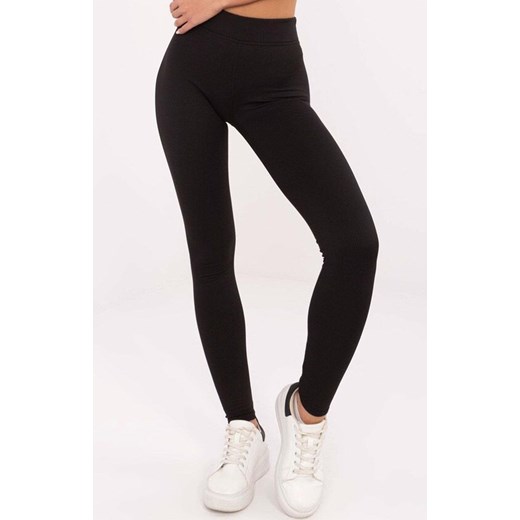 Czarne legginsy z wysokim stanem LK-LG-509901.49, Kolor czarny, Rozmiar 42, Lakerta ze sklepu Intymna w kategorii Spodnie damskie - zdjęcie 184123207