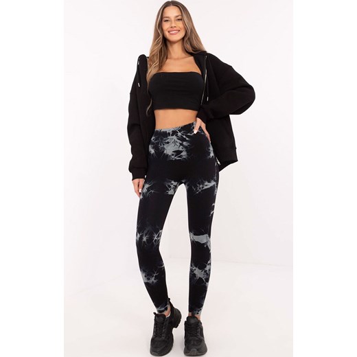 Legginsy z efektem tie-dye NM-LG-AB622.15X, Kolor czarny-wzór, Rozmiar L/XL, VINCEOTTO ze sklepu Intymna w kategorii Spodnie damskie - zdjęcie 184123226