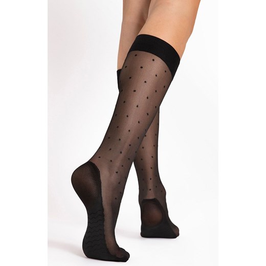 Fiore podkolanówkami z efektem masażu DOTS MASSAGE 20 DEN, Kolor czarny, Rozmiar uniwersalny, Fiore ze sklepu Intymna w kategorii Skarpetki damskie - zdjęcie 184123477