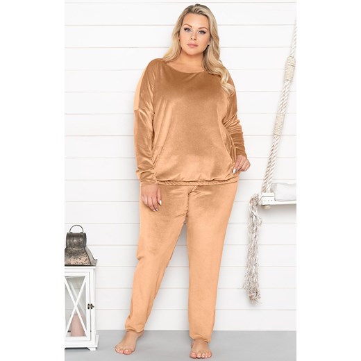Juga piżama/dres dł.dł., Kolor karmelowy, Rozmiar S, Italian Fashion ze sklepu Intymna w kategorii Piżamy damskie - zdjęcie 184127345