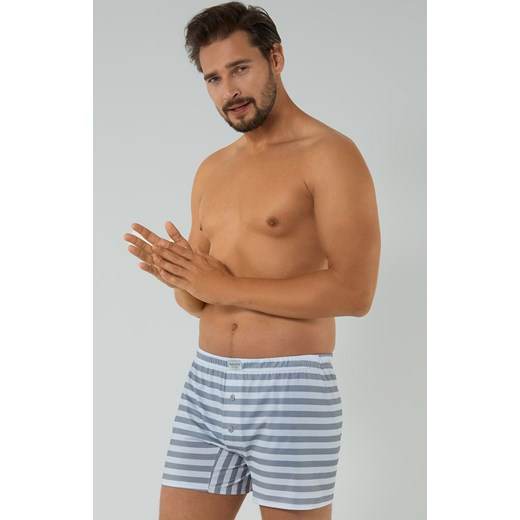 Bawełniane bokserki męski Bari, Kolor biało-szary, Rozmiar 2XL, Italian Fashion Italian Fashion 2XL Intymna