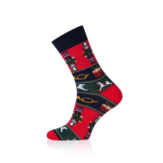 Świąteczne skarpetki męskie S175D Cracker, Kolor czerwono-zielony, Rozmiar 41-43, Italian Fashion ze sklepu Intymna w kategorii Skarpetki męskie - zdjęcie 184128007