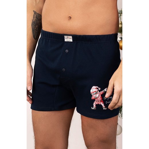 Bokserki męskie świąteczne granatowe Kras, Kolor granatowy, Rozmiar L, Italian Fashion ze sklepu Intymna w kategorii Majtki męskie - zdjęcie 184128835