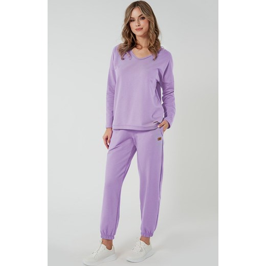 Damskie spodnie dresowe liliowe Madri, Kolor liliowy, Rozmiar S, Italian Fashion ze sklepu Intymna w kategorii Spodnie damskie - zdjęcie 184128986