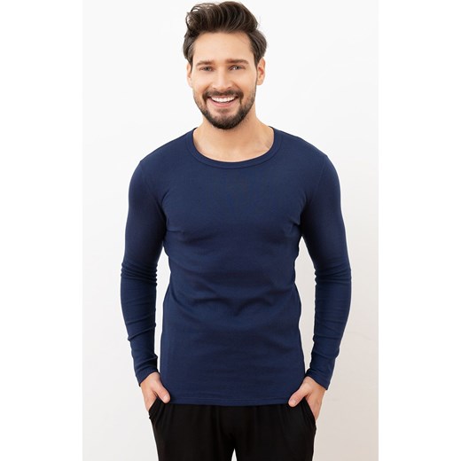 Granatowy podkoszulek z długim rękawem Paco, Kolor granatowy, Rozmiar M, Italian Fashion ze sklepu Intymna w kategorii T-shirty męskie - zdjęcie 184129245