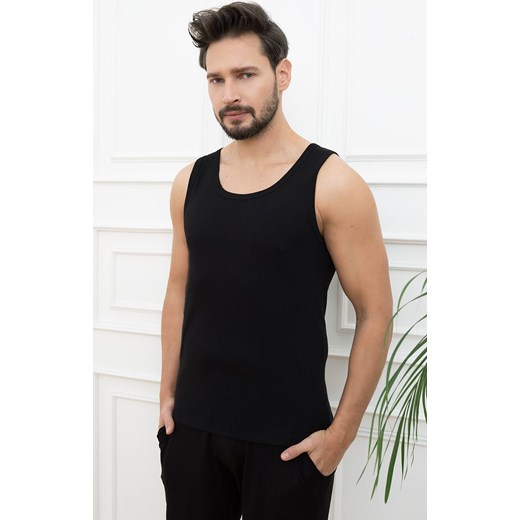 Czarny podkoszulek męski na szerokie ramiączko Paco, Kolor czarny, Rozmiar M, Italian Fashion ze sklepu Intymna w kategorii T-shirty męskie - zdjęcie 184129246