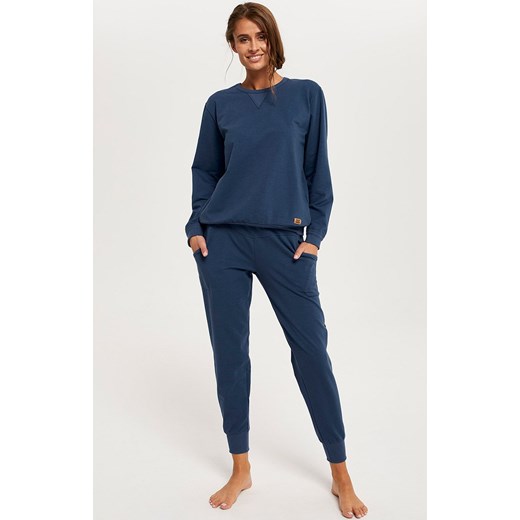 Komplet damski na długi rękaw i długie nogawki Panama, Kolor granatowy jeans, Rozmiar 2XL, Italian Fashion ze sklepu Intymna w kategorii Piżamy damskie - zdjęcie 184129259