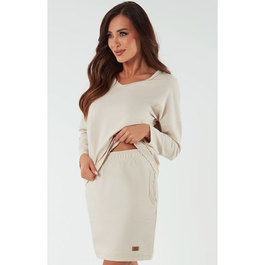 Spódnica damska mini beżowa Stella, Kolor beżowy, Rozmiar S, Italian Fashion ze sklepu Intymna w kategorii Spódnice - zdjęcie 184129795