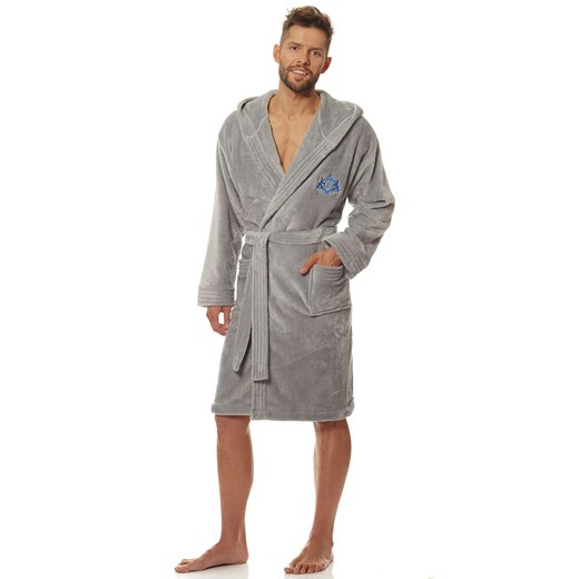 Szlafrok męski w kolorze szarym 2110 Costa, Kolor szary, Rozmiar 2XL, L&amp;L ze sklepu Intymna w kategorii Szlafroki męskie - zdjęcie 184130355