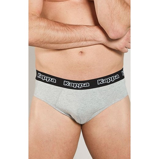 Kappa 2-pack szare slipy męskie bawełniane w sportowym stylu K1111, Kolor szary, Rozmiar S, Kappa ze sklepu Intymna w kategorii Majtki męskie - zdjęcie 184131137