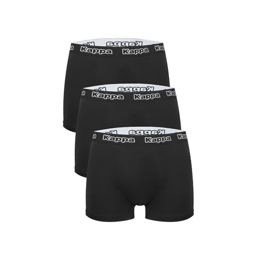 Kappa 3-pack bokserki męskie bawełniane czarne z logowaną gumą K1221, Kolor czarny, Rozmiar S, Kappa ze sklepu Intymna w kategorii Majtki męskie - zdjęcie 184131149