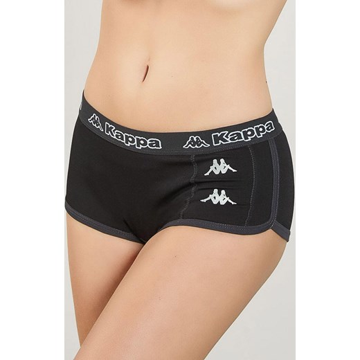 Kappa czarne szorty damskie sportowe z szeroką logowaną gumą K2170, Kolor czarny, Rozmiar S/M, Kappa ze sklepu Intymna w kategorii Majtki damskie - zdjęcie 184131175