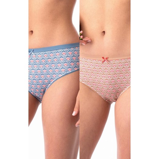 2-pack bawełniane majtki damskie midi bikini w etno wzór LPC 736, Kolor multicolour, Rozmiar S, Key ze sklepu Intymna w kategorii Majtki damskie - zdjęcie 184131236