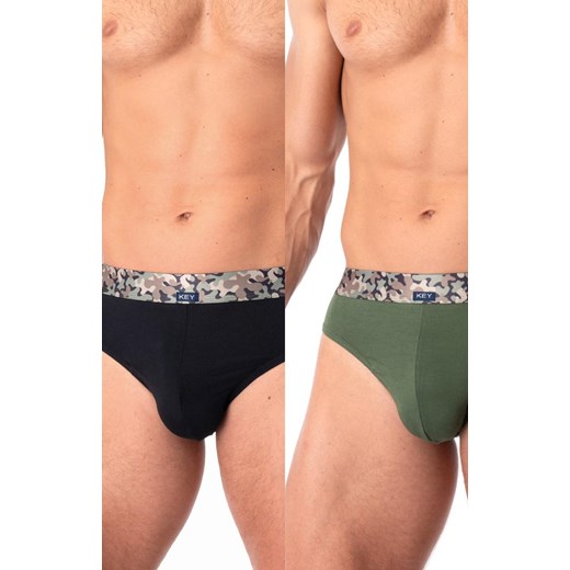 2-pack bambusowe slipy w moro MPP 240, Kolor czarno-zielony-wzór, Rozmiar M, Key ze sklepu Intymna w kategorii Majtki męskie - zdjęcie 184131326