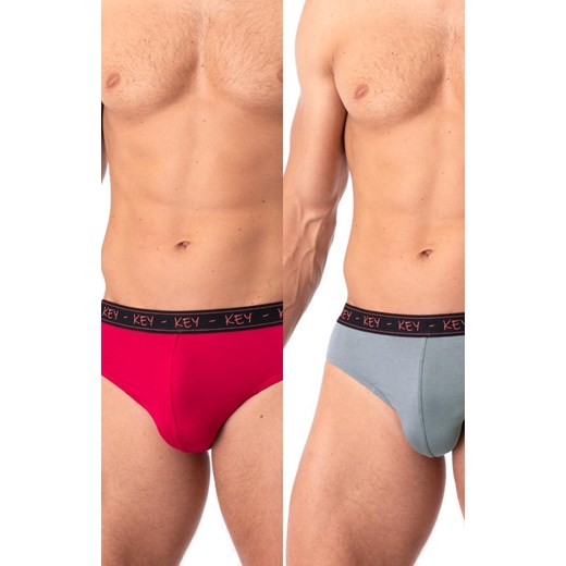 2-pack bambusowe slipy męskie MPP 178, Kolor szaro-czerwony, Rozmiar M, Key ze sklepu Intymna w kategorii Majtki męskie - zdjęcie 184131358