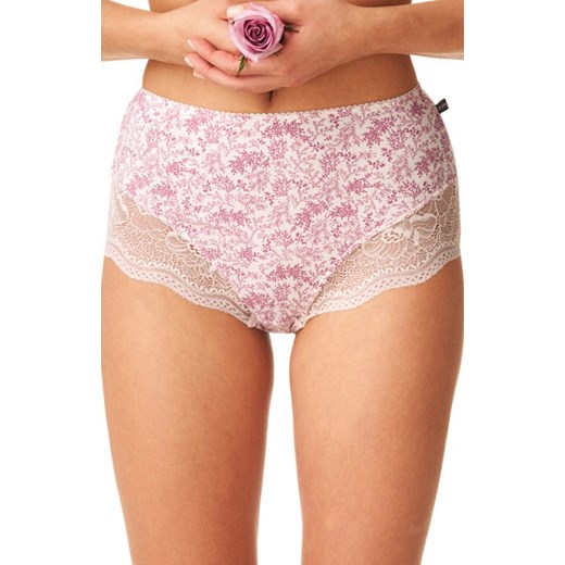 2-pack wysokie majtki damskie w kwiatowy wzór LPF 934, Kolor ecru-różowy, Rozmiar S, Key ze sklepu Intymna w kategorii Majtki damskie - zdjęcie 184131659