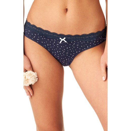 2-pack bawełniane figi damskie LPR 667, Kolor granatowy-wzór, Rozmiar M, Key ze sklepu Intymna w kategorii Majtki damskie - zdjęcie 184131667