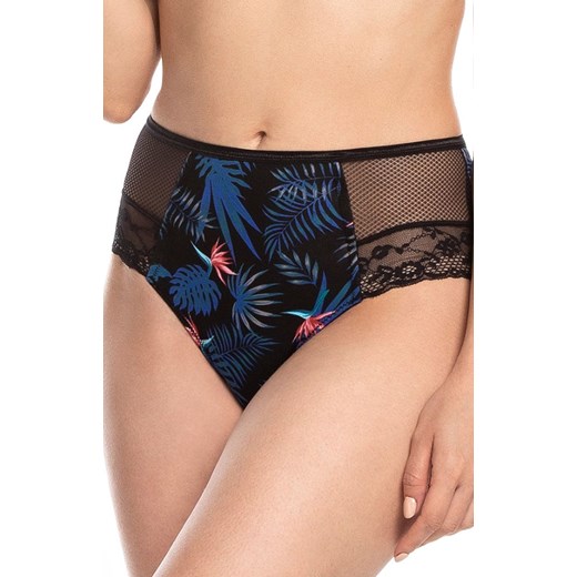 Figi damskie z wyższym stanem 2-pack L-1525MD, Kolor czarny-wzór, Rozmiar S, LAMA ze sklepu Intymna w kategorii Majtki damskie - zdjęcie 184132487