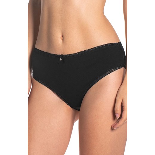 Czarne bawełniane figi damskie bikini 2-pack L-4000BI-02, Kolor czarny, Rozmiar M, LAMA ze sklepu Intymna w kategorii Majtki damskie - zdjęcie 184132597