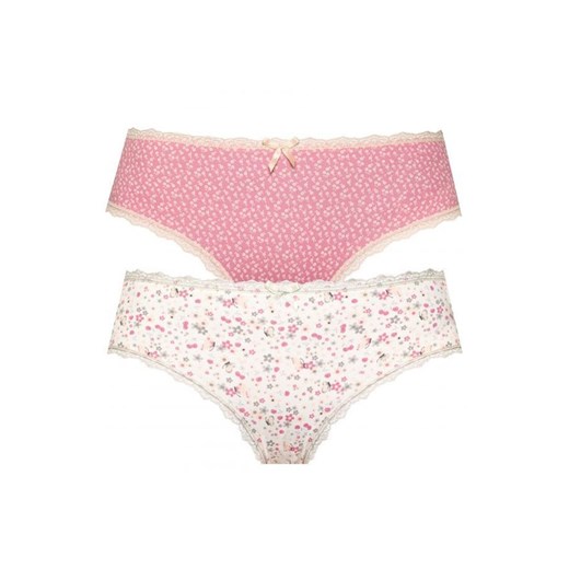 2-pack figi damskie F-MD-20/02, Kolor ecru-różowy, Rozmiar 2XL, leptir ze sklepu Intymna w kategorii Majtki damskie - zdjęcie 184133097