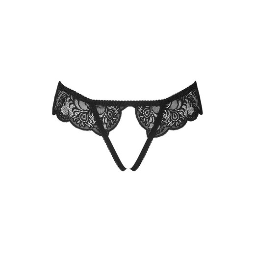 Czarne koronkowe otwarte figi Love Story, Kolor czarny, Rozmiar S/M, LivCo Corsetti Fashion ze sklepu Intymna w kategorii Majtki damskie - zdjęcie 184133639
