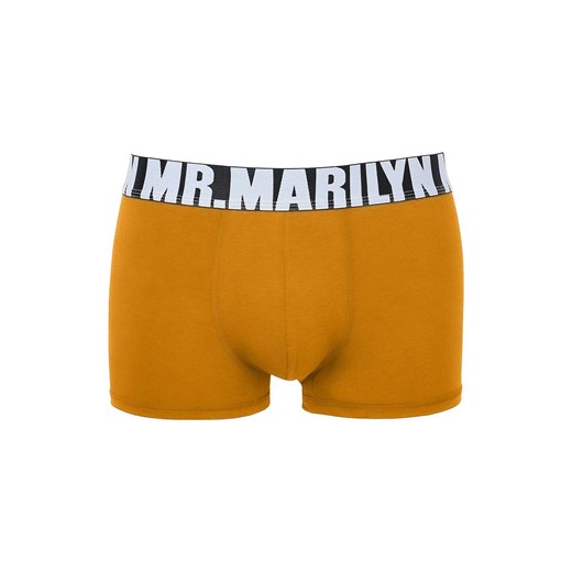 Marilyn Bokserki męskie musztardowe z logowaną gumą Letters Boxer, Kolor musztardowy, Rozmiar M, Marilyn ze sklepu Intymna w kategorii Majtki męskie - zdjęcie 184135436