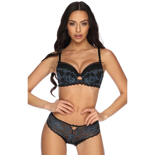 M-3329/11 Angel biustonosz push-up, Kolor czarno-niebieski, Rozmiar 80E, Mat ze sklepu Intymna w kategorii Biustonosze - zdjęcie 184136066