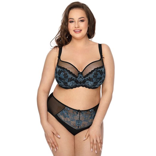 M-3329/2 Angel biustonosz soft, Kolor czarno-niebieski, Rozmiar 65E, Mat ze sklepu Intymna w kategorii Biustonosze - zdjęcie 184136067