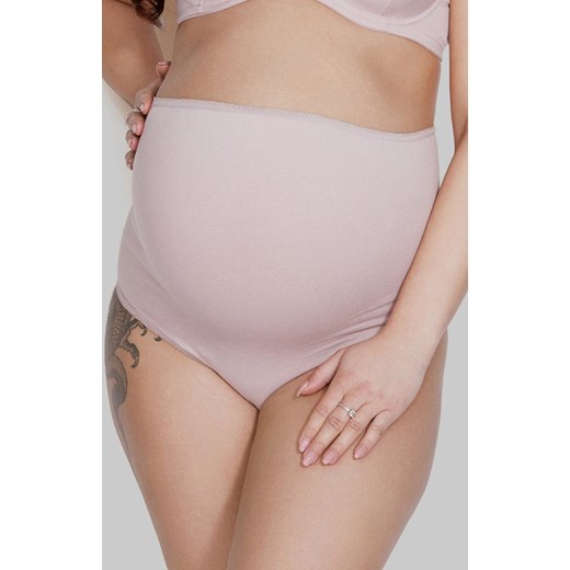 Bawełniane różowe ciążowe figi damskie Mama Belly, Kolor jasnoróżowy, Rozmiar S, Mitex ze sklepu Intymna w kategorii Bielizna ciążowa - zdjęcie 184137715