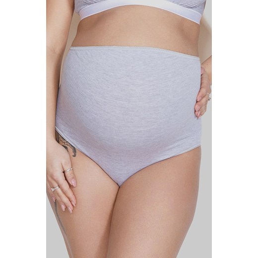 Bawełniane szare ciążowe figi damskie Mama Belly, Kolor szary (grey), Rozmiar S, Mitex ze sklepu Intymna w kategorii Bielizna ciążowa - zdjęcie 184137717