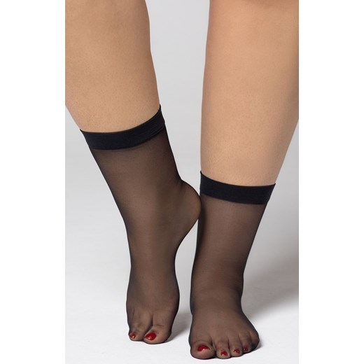 Charlotte 20 DEN 2-pack cienkich skarpetek damskich, Kolor czarny (onyx), Rozmiar 5/7, Mona Queen Size ze sklepu Intymna w kategorii Skarpetki damskie - zdjęcie 184139156