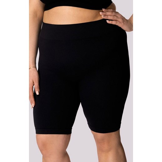Mona kolarki damskie czarne Ribbed Plus Size, Kolor czarny, Rozmiar 2XL, Mona ze sklepu Intymna w kategorii Szorty - zdjęcie 184139278