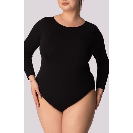 Mona body damskie z długim rękawem czarne Longsleeve Base Plus Size, Kolor czarny, Rozmiar 2XL, Mona ze sklepu Intymna w kategorii Body damskie - zdjęcie 184139366