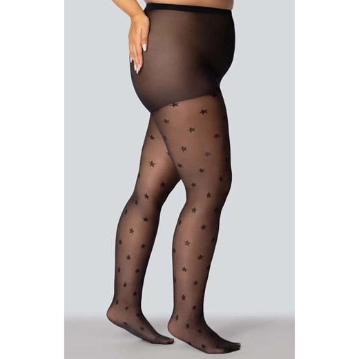 Rajstopy damskie plus size we wzory gwiazdek Star 30 DEN, Kolor czarny (onyx), Rozmiar 6, Mona Queen Size ze sklepu Intymna w kategorii Rajstopy - zdjęcie 184139508